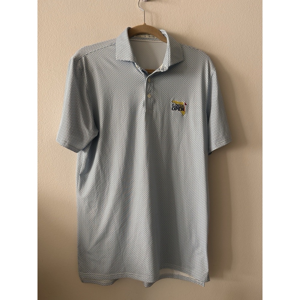 Holderness & Bourne Duncan AOP Golf Performance Polo Shirt Medium Florida Open